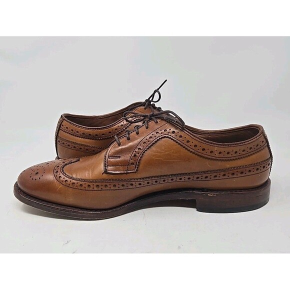 Allen Edmonds McGregor Derby Dress Shoes Mens Size 8.5 E Brown Leather Wingtip - Picture 5 of 11